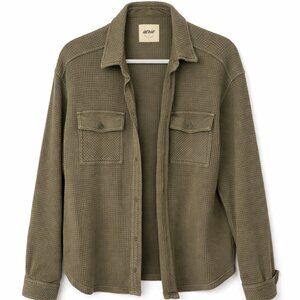 Aerie Lumberjane Olive Waffle Knit Button Down Shacket - Size XS - Retail $69